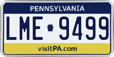 PA license plate LME9499