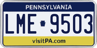 PA license plate LME9503