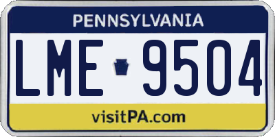 PA license plate LME9504
