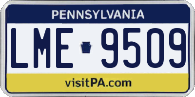 PA license plate LME9509