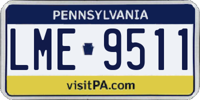 PA license plate LME9511