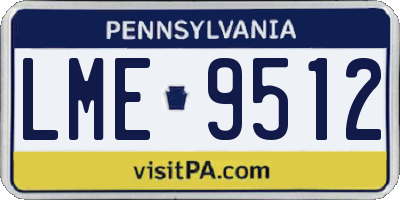 PA license plate LME9512