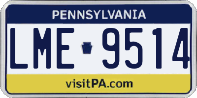 PA license plate LME9514