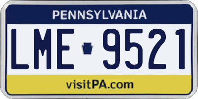 PA license plate LME9521