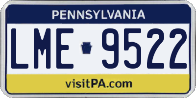 PA license plate LME9522