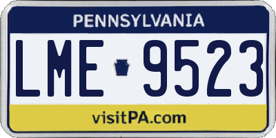 PA license plate LME9523