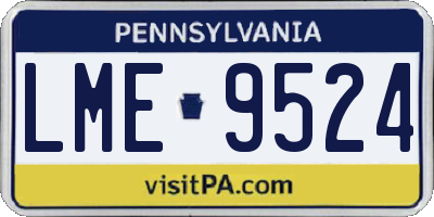 PA license plate LME9524