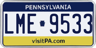 PA license plate LME9533