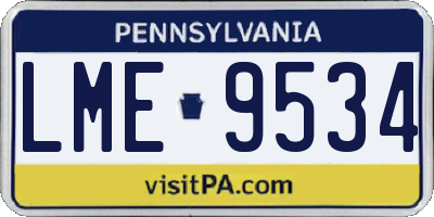 PA license plate LME9534