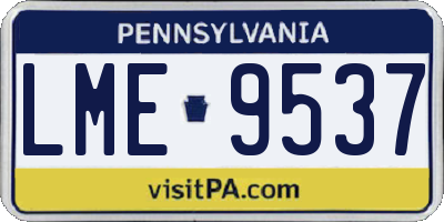 PA license plate LME9537