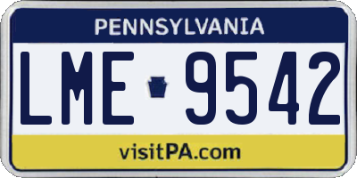 PA license plate LME9542
