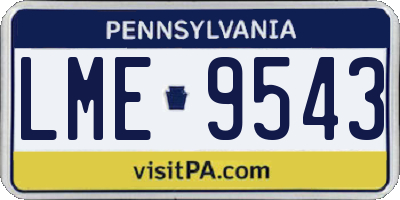 PA license plate LME9543