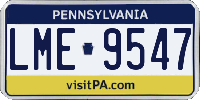 PA license plate LME9547