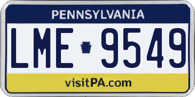 PA license plate LME9549