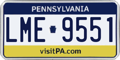 PA license plate LME9551