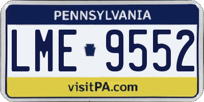 PA license plate LME9552