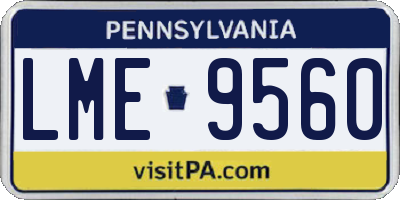 PA license plate LME9560
