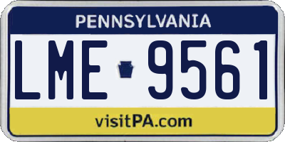 PA license plate LME9561