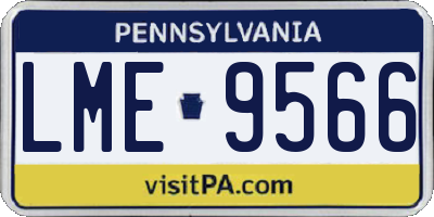PA license plate LME9566