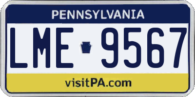 PA license plate LME9567