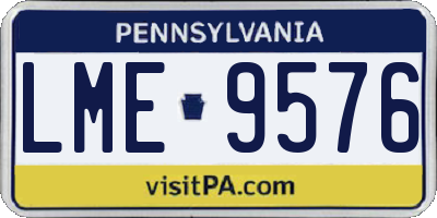 PA license plate LME9576