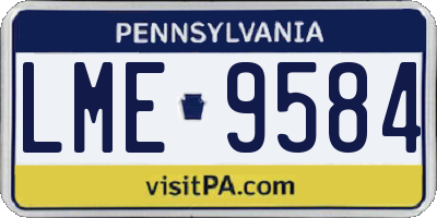 PA license plate LME9584