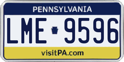 PA license plate LME9596
