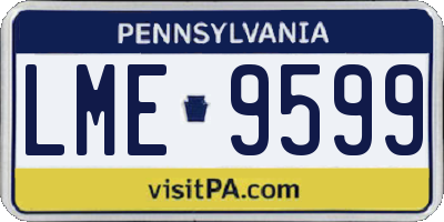PA license plate LME9599