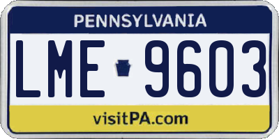 PA license plate LME9603