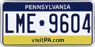 PA license plate LME9604