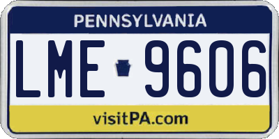 PA license plate LME9606