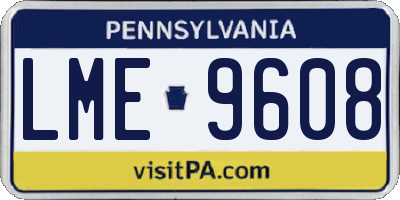 PA license plate LME9608