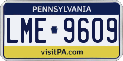 PA license plate LME9609