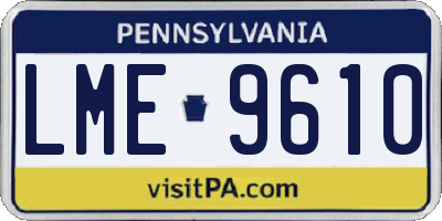 PA license plate LME9610