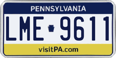 PA license plate LME9611