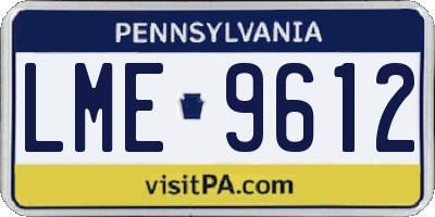 PA license plate LME9612