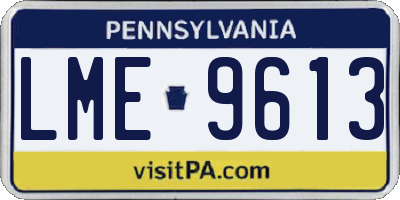 PA license plate LME9613