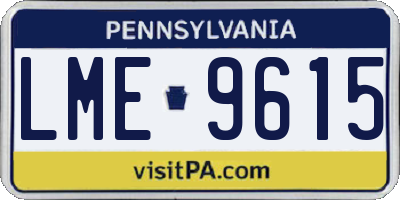 PA license plate LME9615