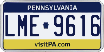 PA license plate LME9616