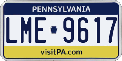 PA license plate LME9617