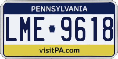 PA license plate LME9618