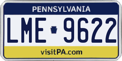PA license plate LME9622