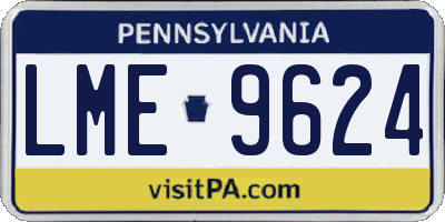 PA license plate LME9624