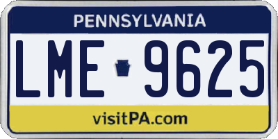 PA license plate LME9625