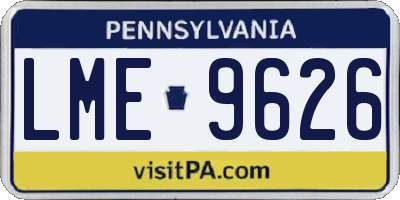PA license plate LME9626