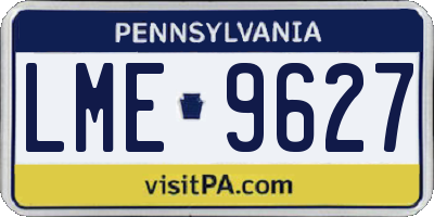 PA license plate LME9627