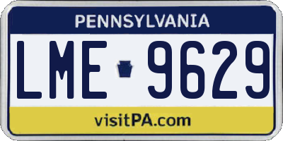PA license plate LME9629