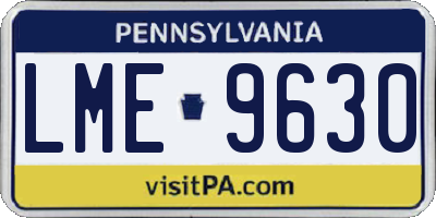 PA license plate LME9630