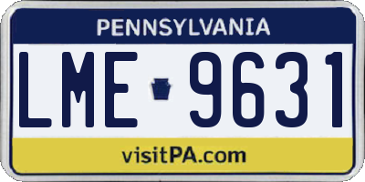 PA license plate LME9631