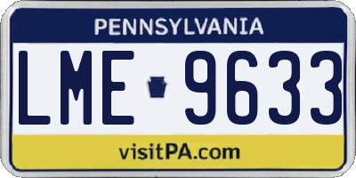 PA license plate LME9633